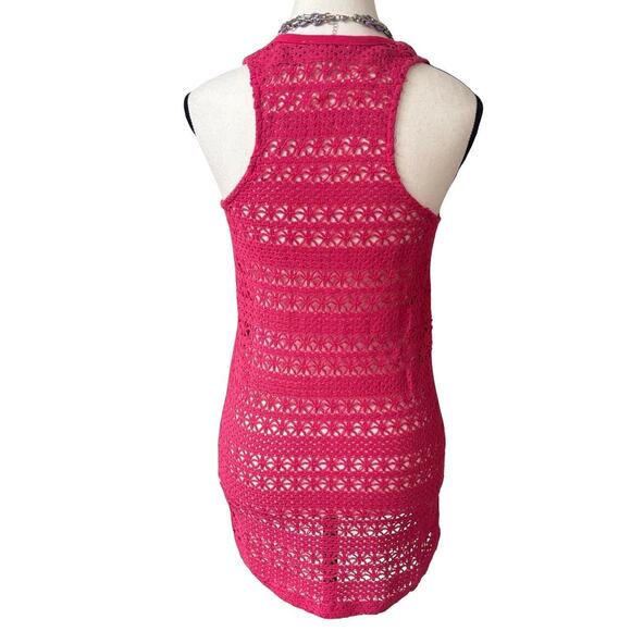 Y2K 2000'S MISS ME FLORAL BEADED CROCHET KNIT TOP MEDIUM - Picture 5 of 8